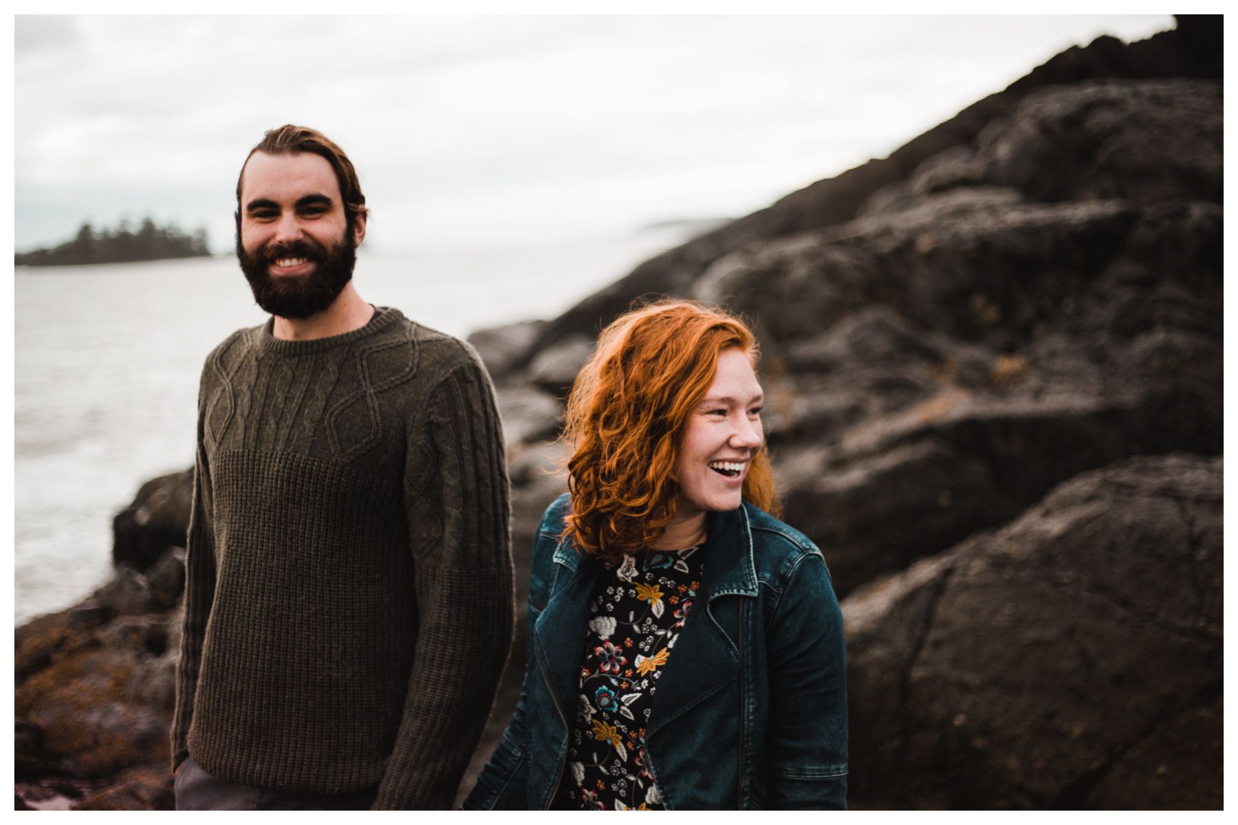 Tofino wedding photographer with young hipster couple for adventure session on BC west coast
