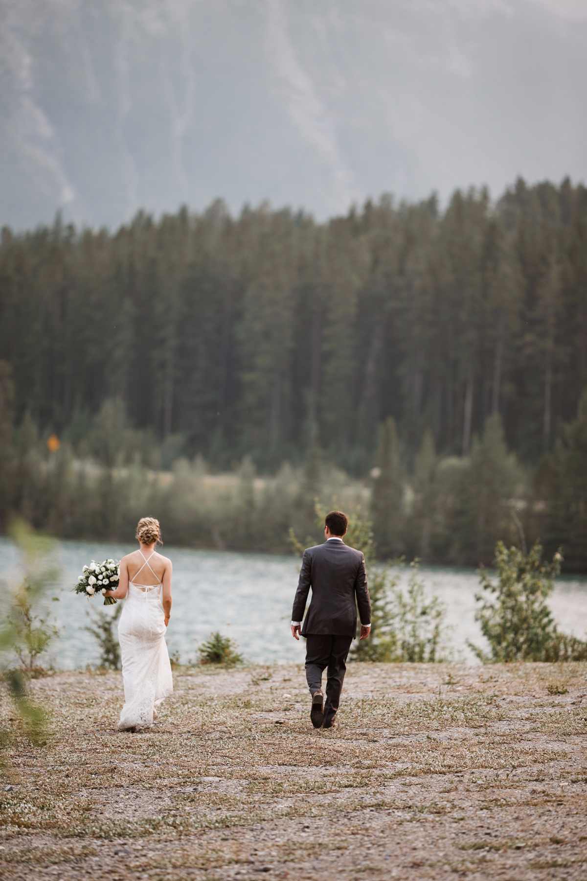 Calgary wedding photographer at Canmore and Banff destination elopement wedding in rocky mountains, Alberta, Canada - Photo 17