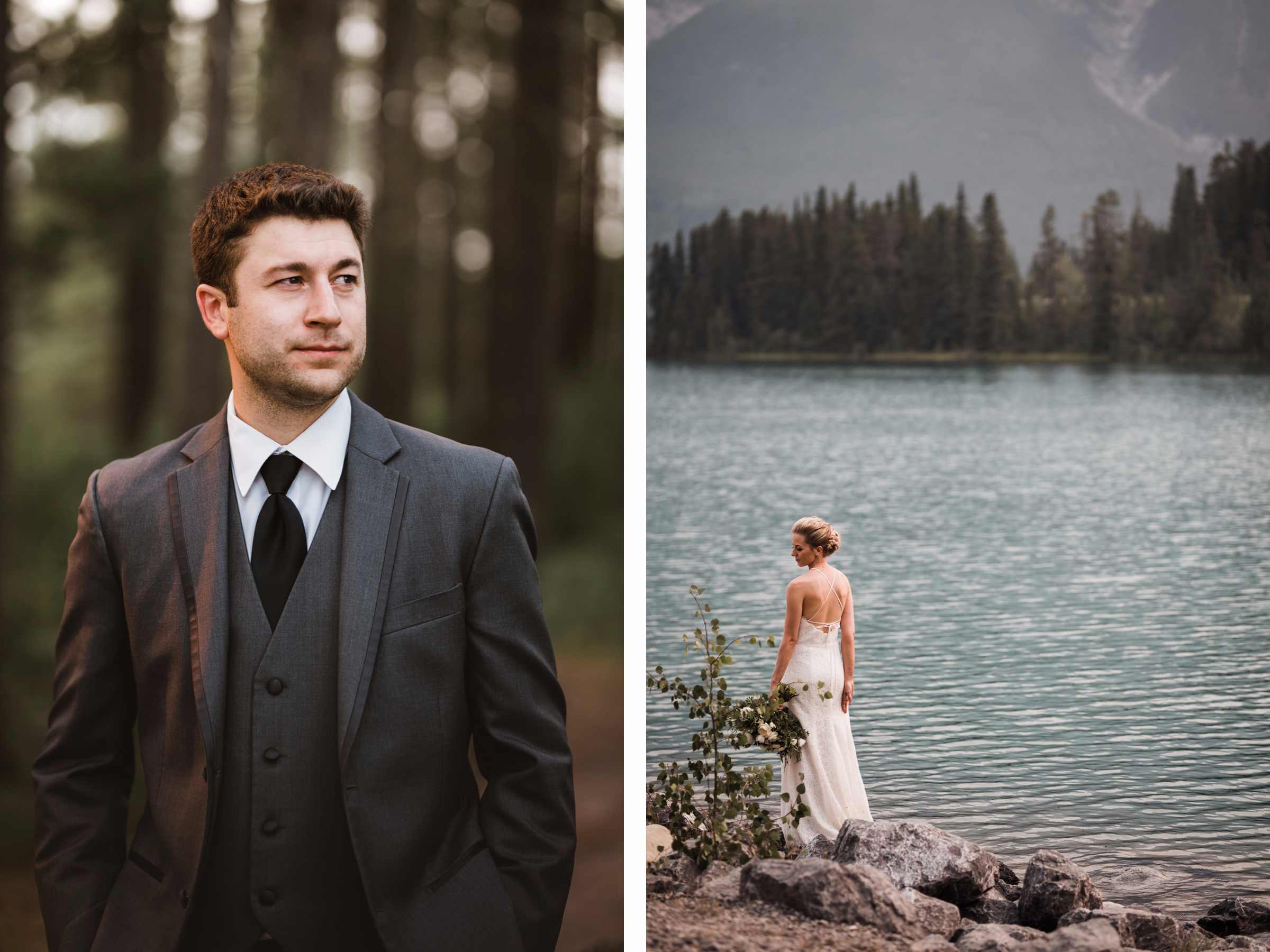 Calgary wedding photographer at Canmore and Banff destination elopement wedding in rocky mountains, Alberta, Canada - Photo 28