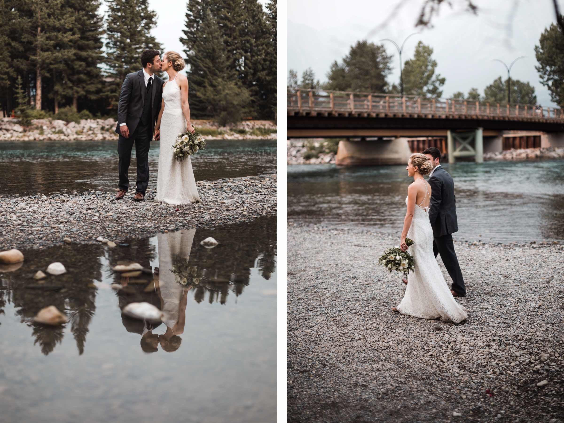 Calgary wedding photographer at Canmore and Banff destination elopement wedding in rocky mountains, Alberta, Canada - Photo 35
