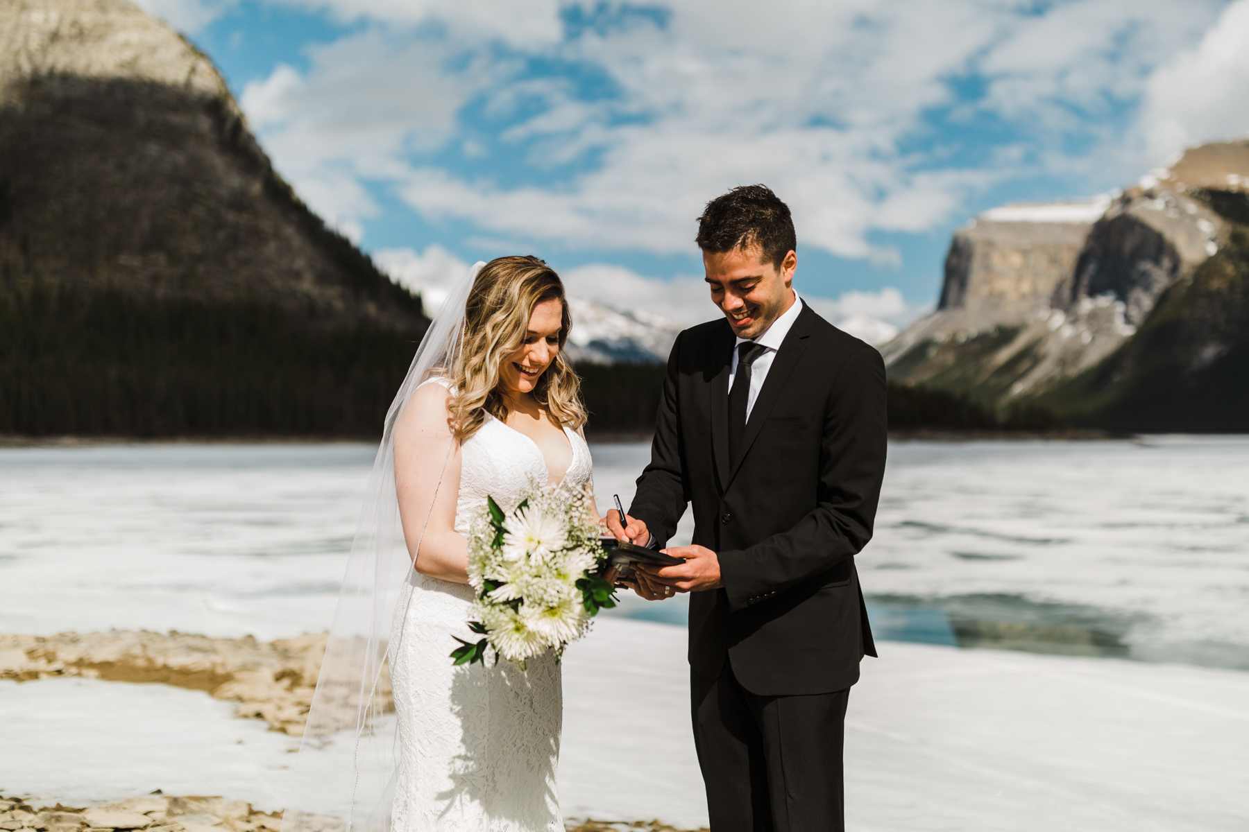 Banff Adventure Wedding Photographers for Lake Minnewanka Elopement - Image 10