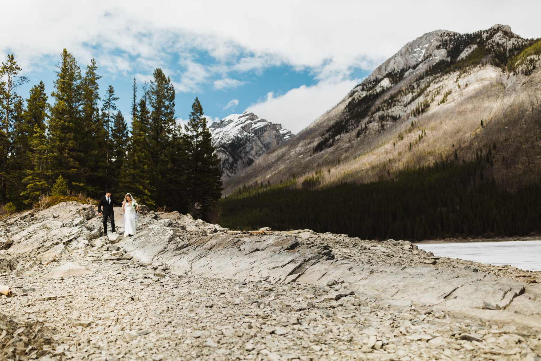 Banff Adventure Wedding Photographers for Lake Minnewanka Elopement - Image 2