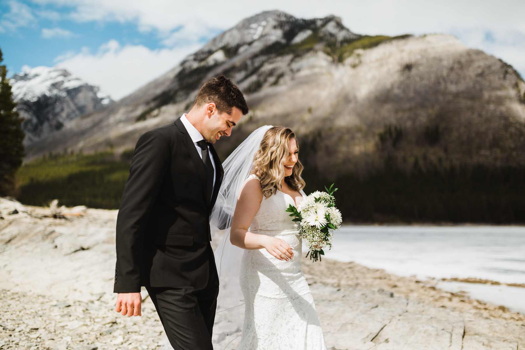 Banff Adventure Wedding Photographers for Lake Minnewanka Elopement - Image 3