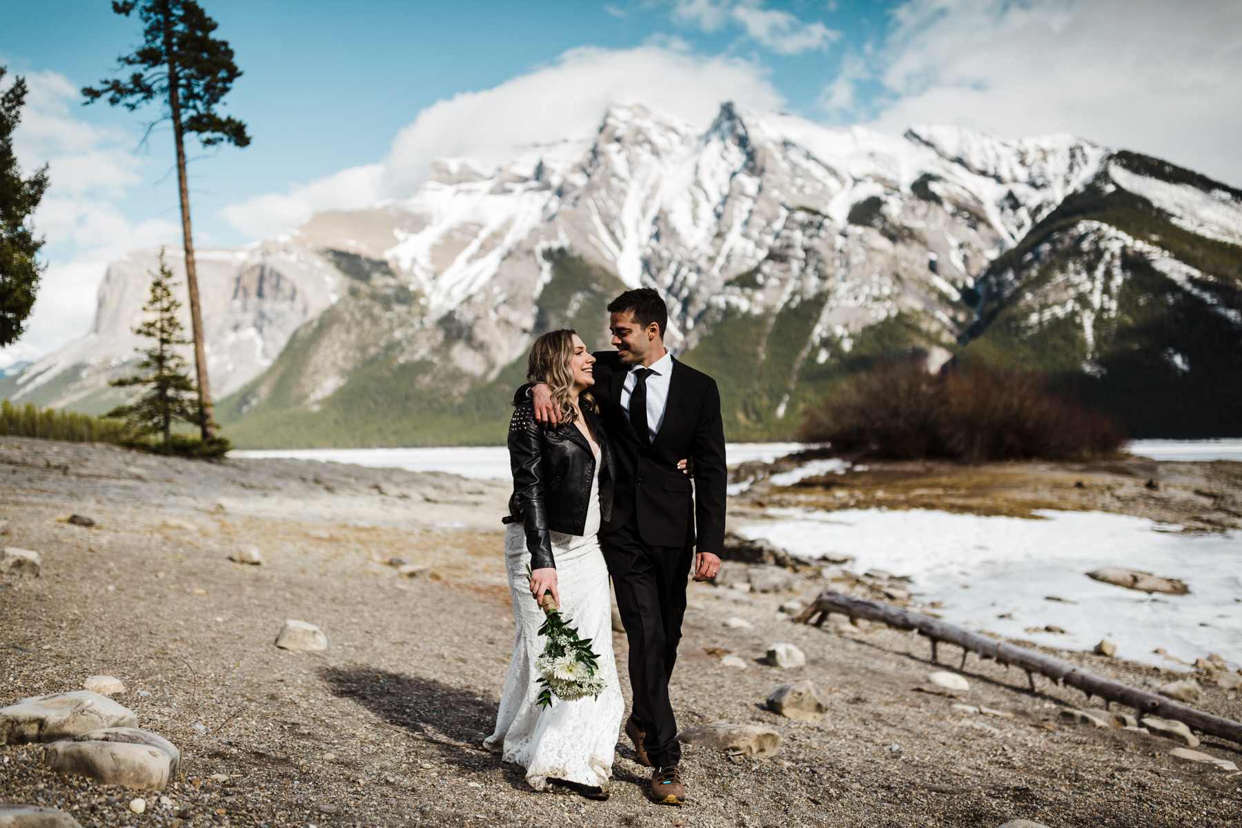 Banff Adventure Wedding Photographers for Lake Minnewanka Elopement - Image 31