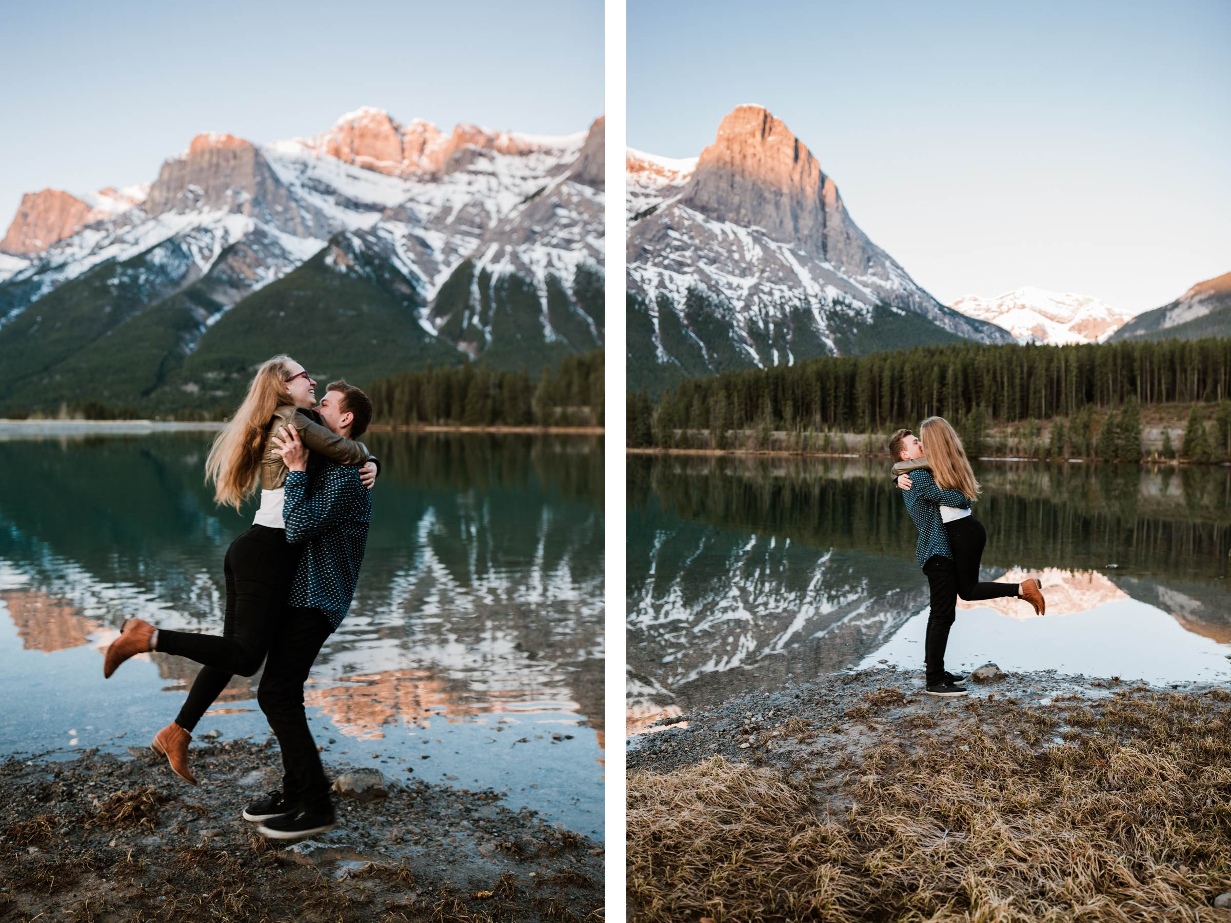 Canmore Engagement Photographers Adventure Session near Ha Ling Mountain - Photo 11