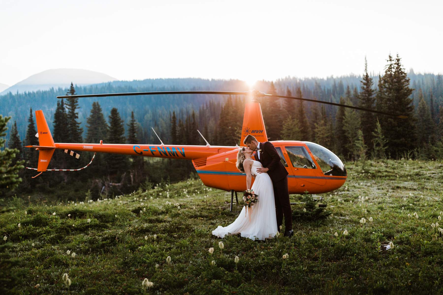 Banff Helicopter Elopement Photographers at Marvel Pass in Mt. Assiniboine Provincial Park