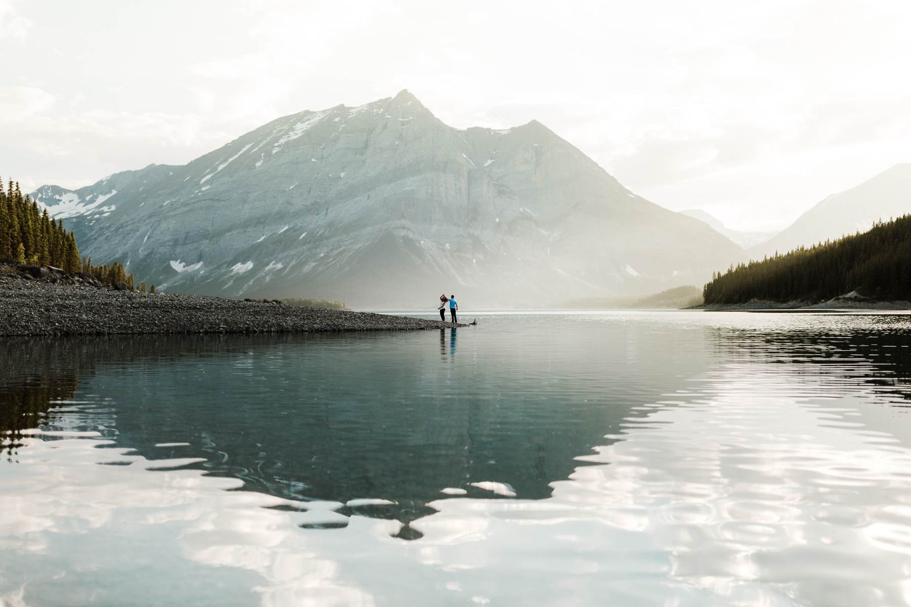Adventurous Hiking Engagement Photos in the Kananaskis Country Rocky Mountains