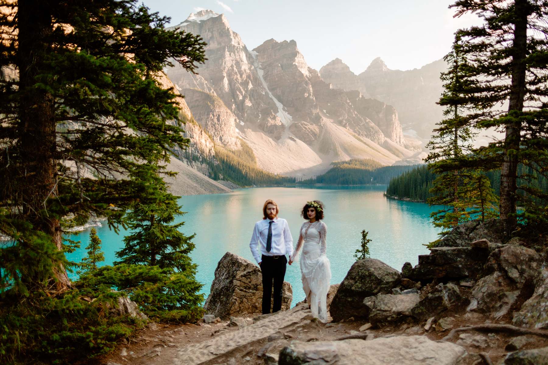 Banff Photographers at a Moraine Lake Post-Wedding Adventure Session - Photo 17