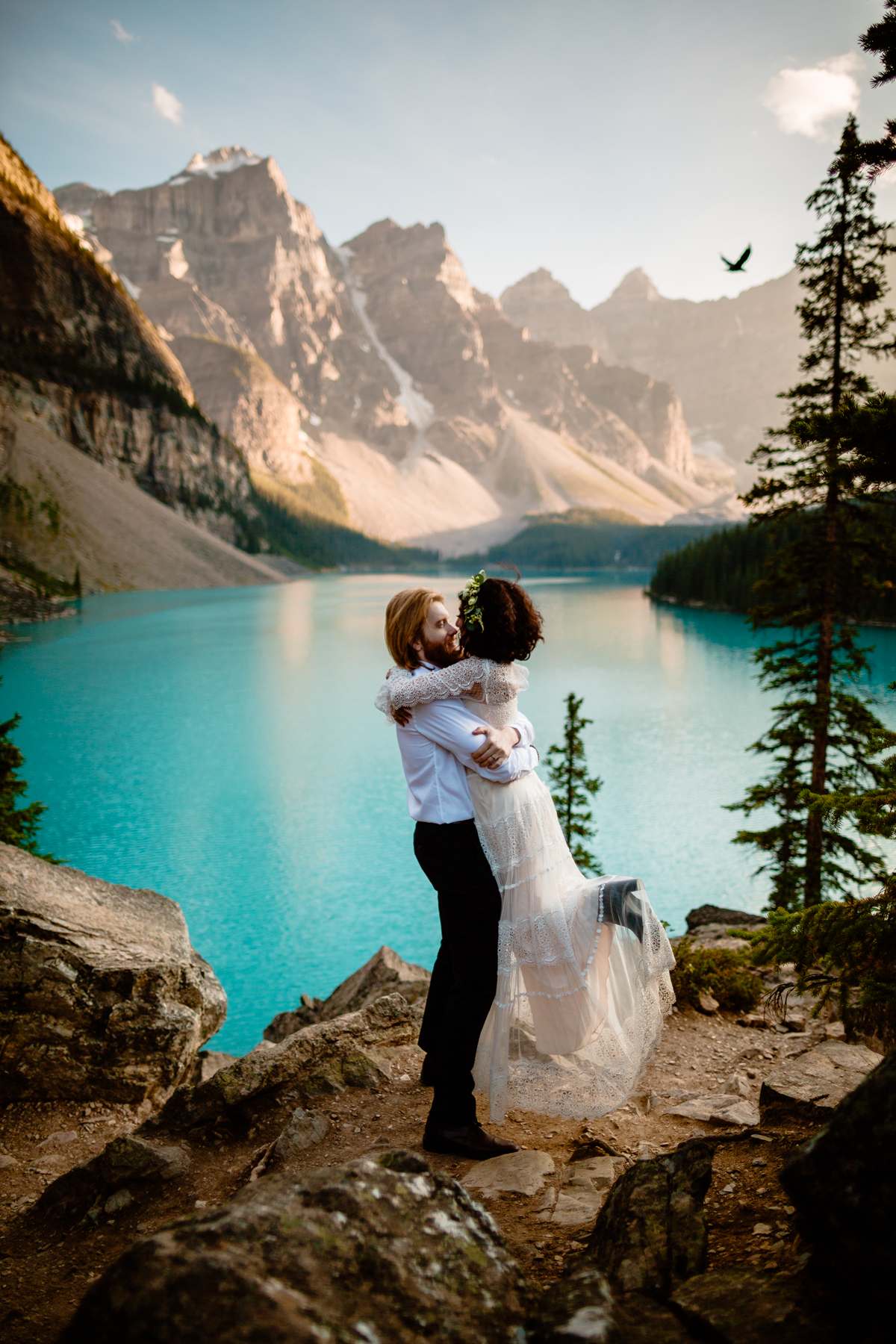 Banff Photographers at a Moraine Lake Post-Wedding Adventure Session - Photo 21