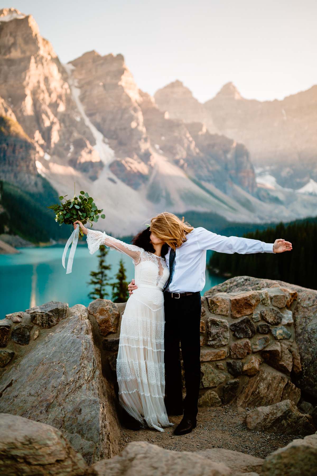 Banff Photographers at a Moraine Lake Post-Wedding Adventure Session - Photo 23