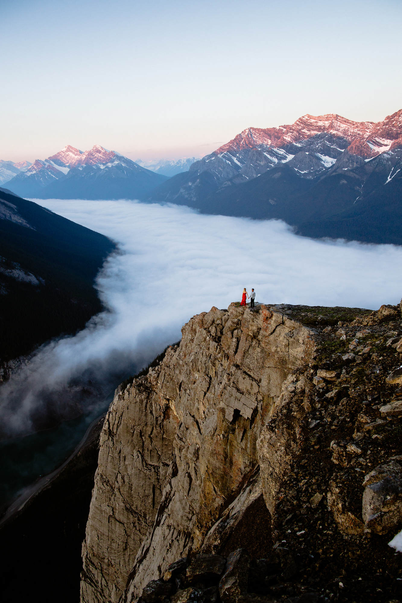 Banff Engagement Photographers and BC Adventure Weddings for Hiking Elopement Photos