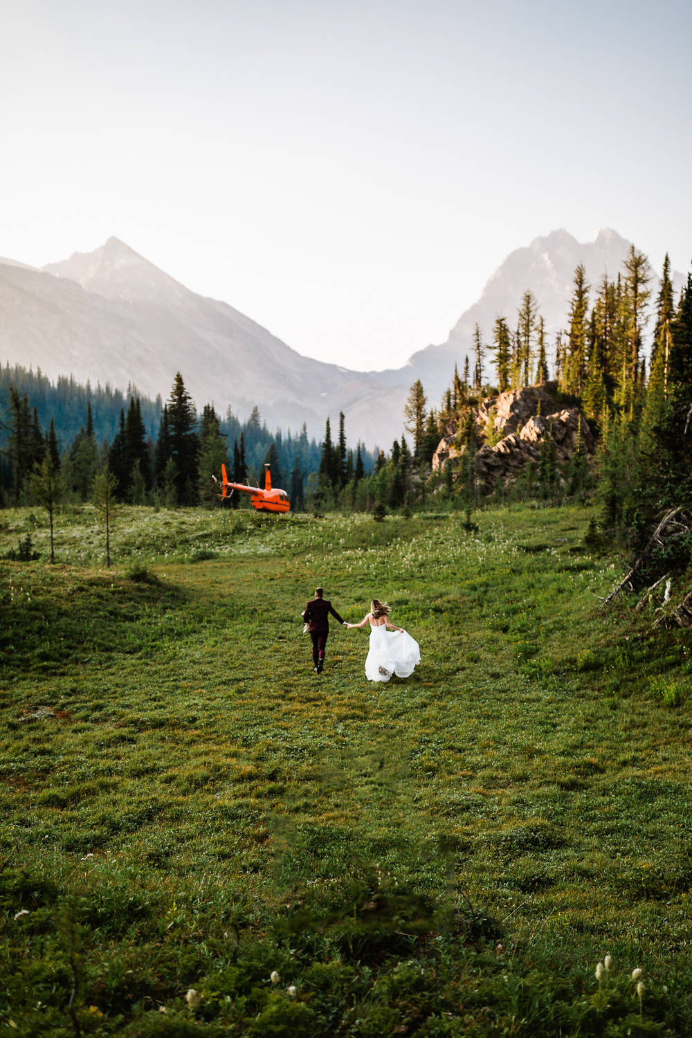 Banff heli wedding photographers at Marvel Pass