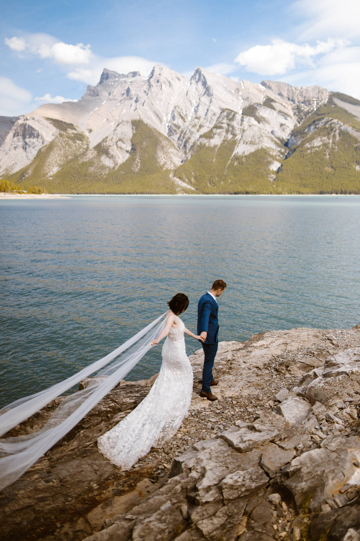 Banff elopement videography at Moraine Lake and Lake Minnewanka in Alberta, Canada