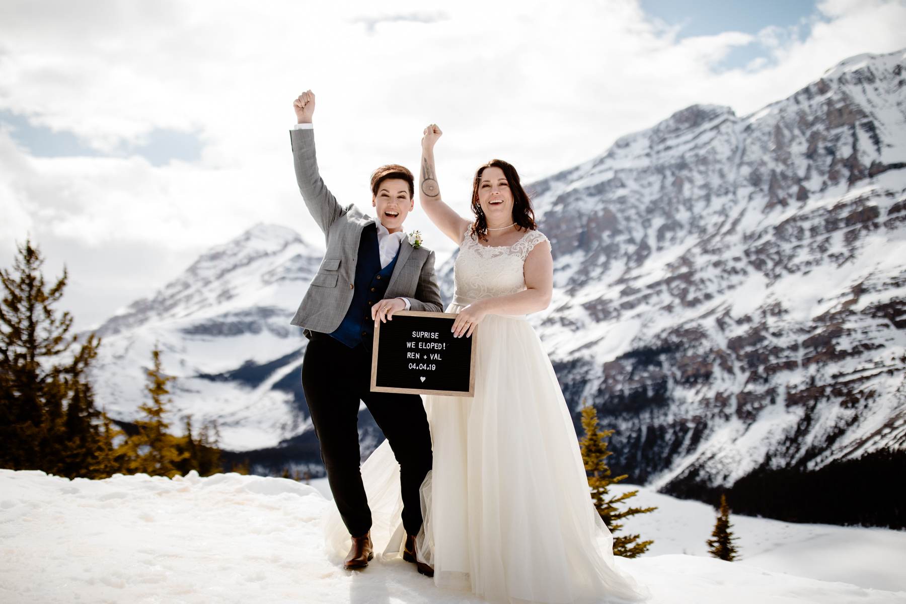 Banff National Park elopement photography with LGBTQ-friendly photographers