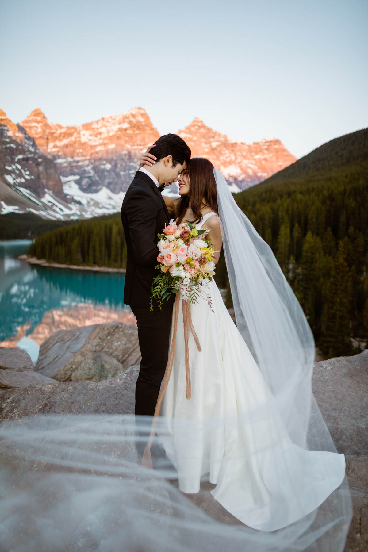 Banff pre wedding photography at Moraine Lake photoshoot in Canada