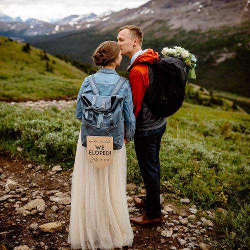 Banff wedding photographers on a hiking elopement in Banff National Park
