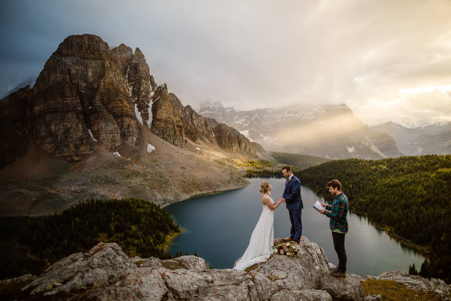 BC wedding photographers at a Mt. Assiniboine elopement