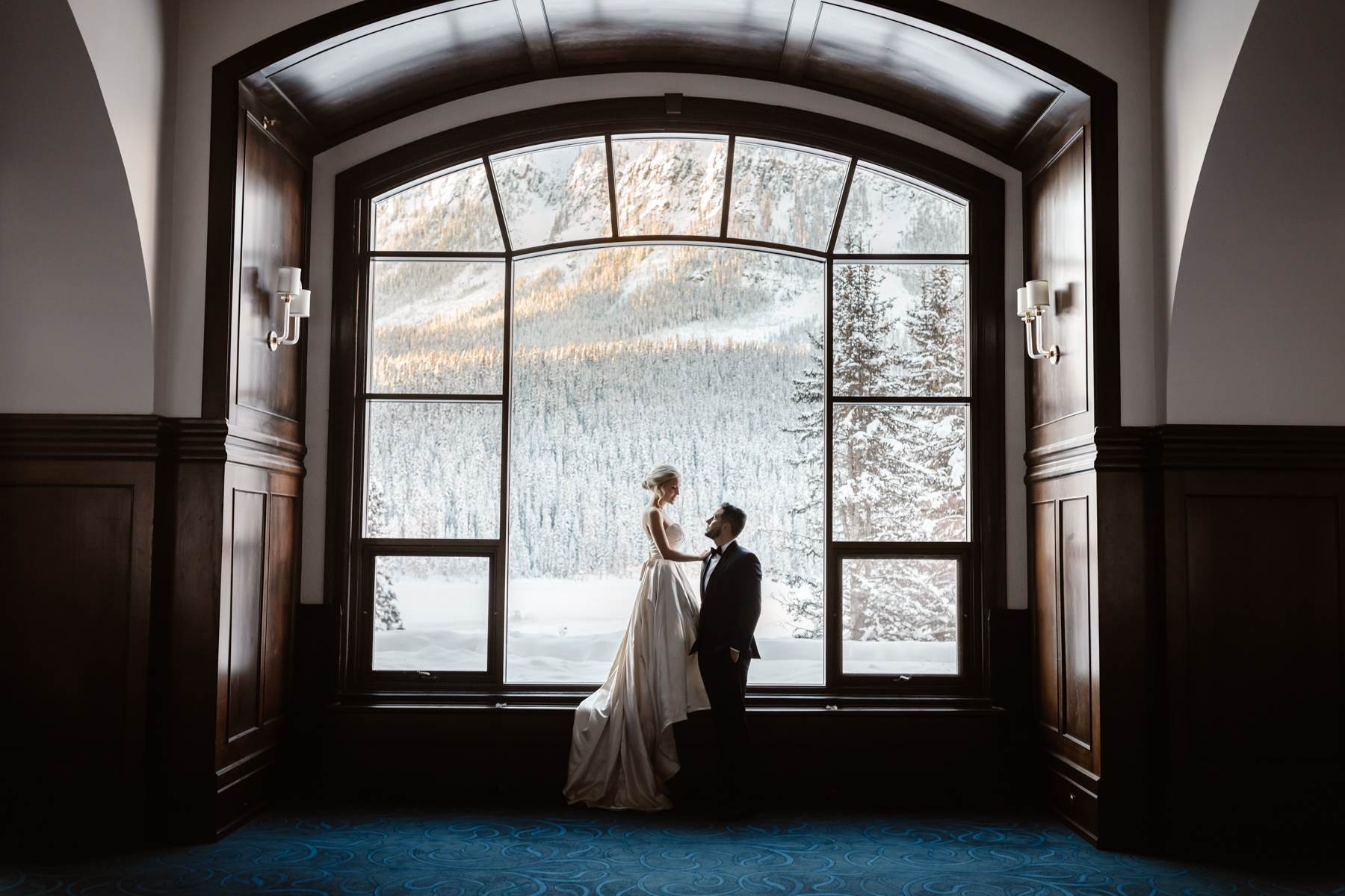 Fairmont Chateau Lake Louise Wedding Photography in Winter - Image 12