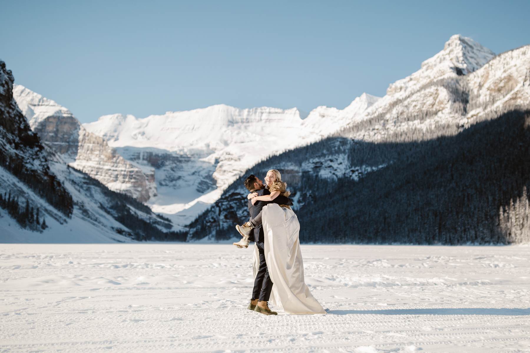 Fairmont Chateau Lake Louise Wedding Photography in Winter - Image 22