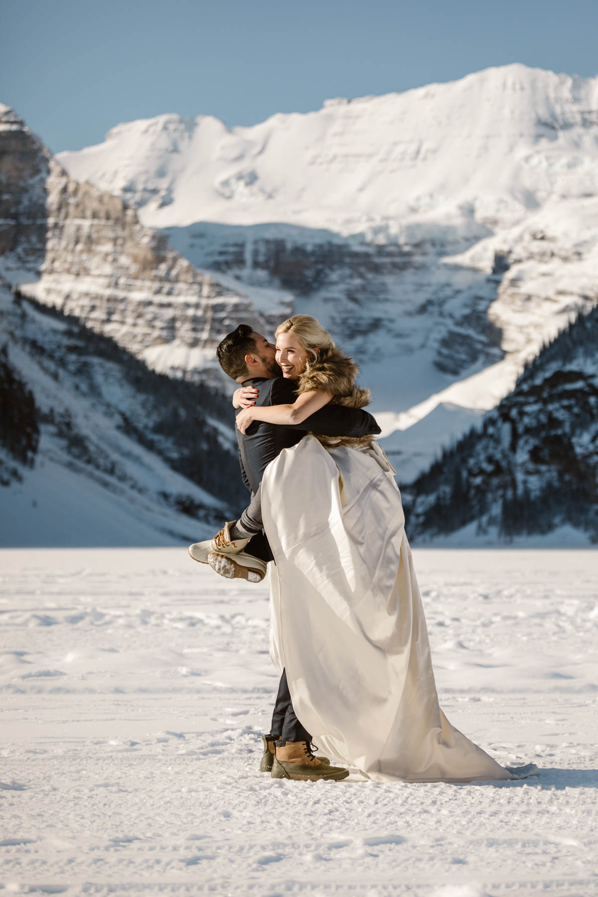 Fairmont Chateau Lake Louise Wedding Photography in Winter - Image 23
