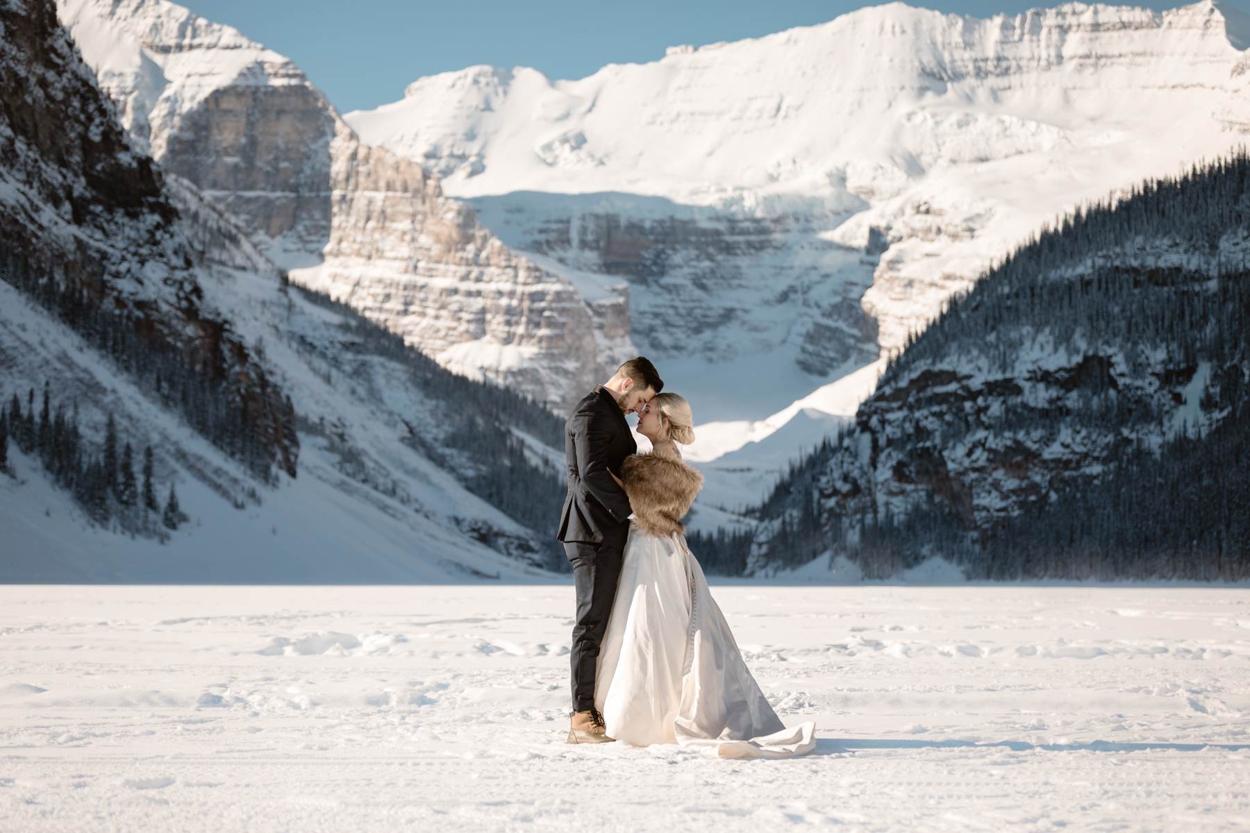 Fairmont Chateau Lake Louise Wedding Photography in Winter - Image 24