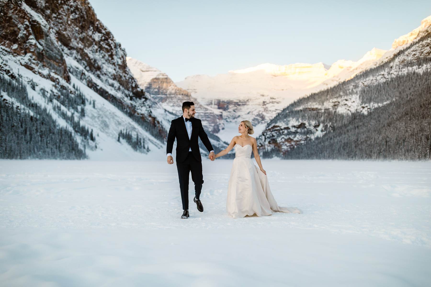 Fairmont Chateau Lake Louise Wedding Photography in Winter - Image 32