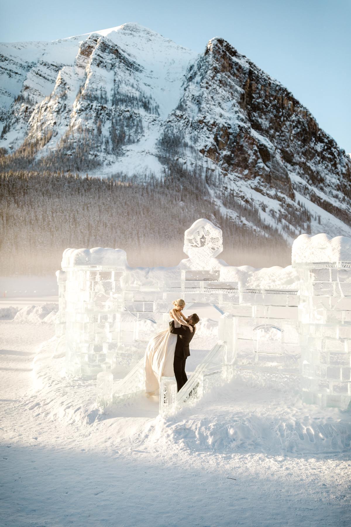 Fairmont Chateau Lake Louise Wedding Photography in Winter - Image 8