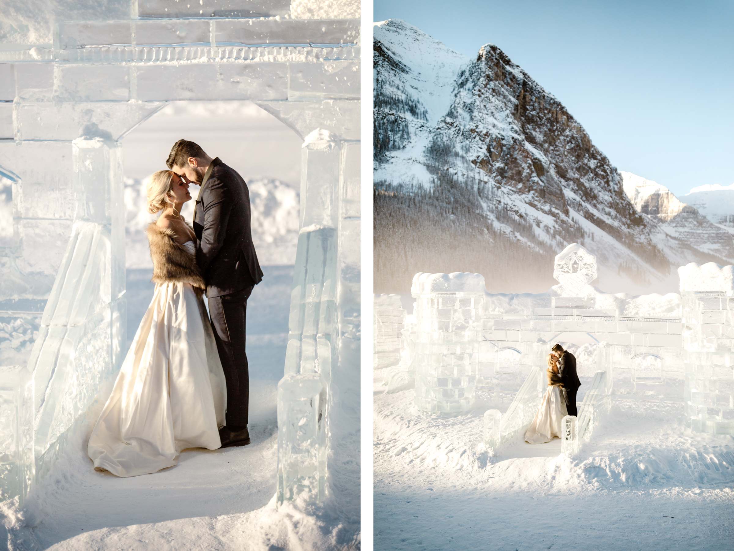Fairmont Chateau Lake Louise Wedding Photography in Winter - Image 9