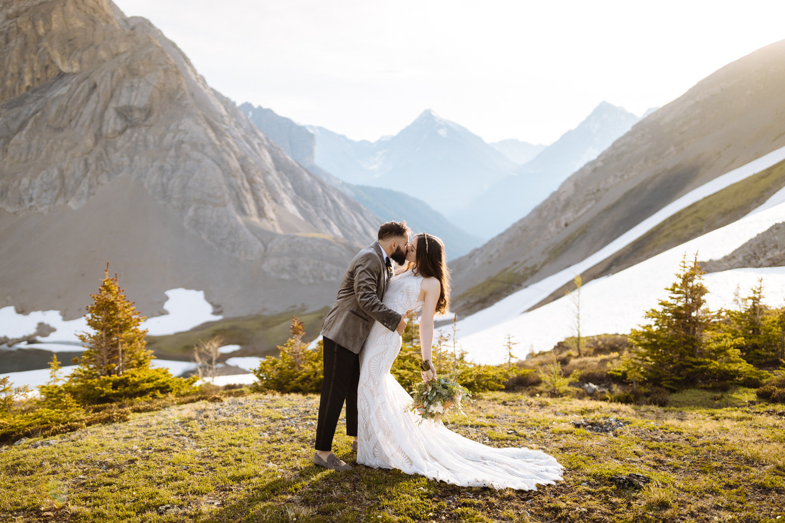 Hiking wedding near Banff in the Canadian Rockies