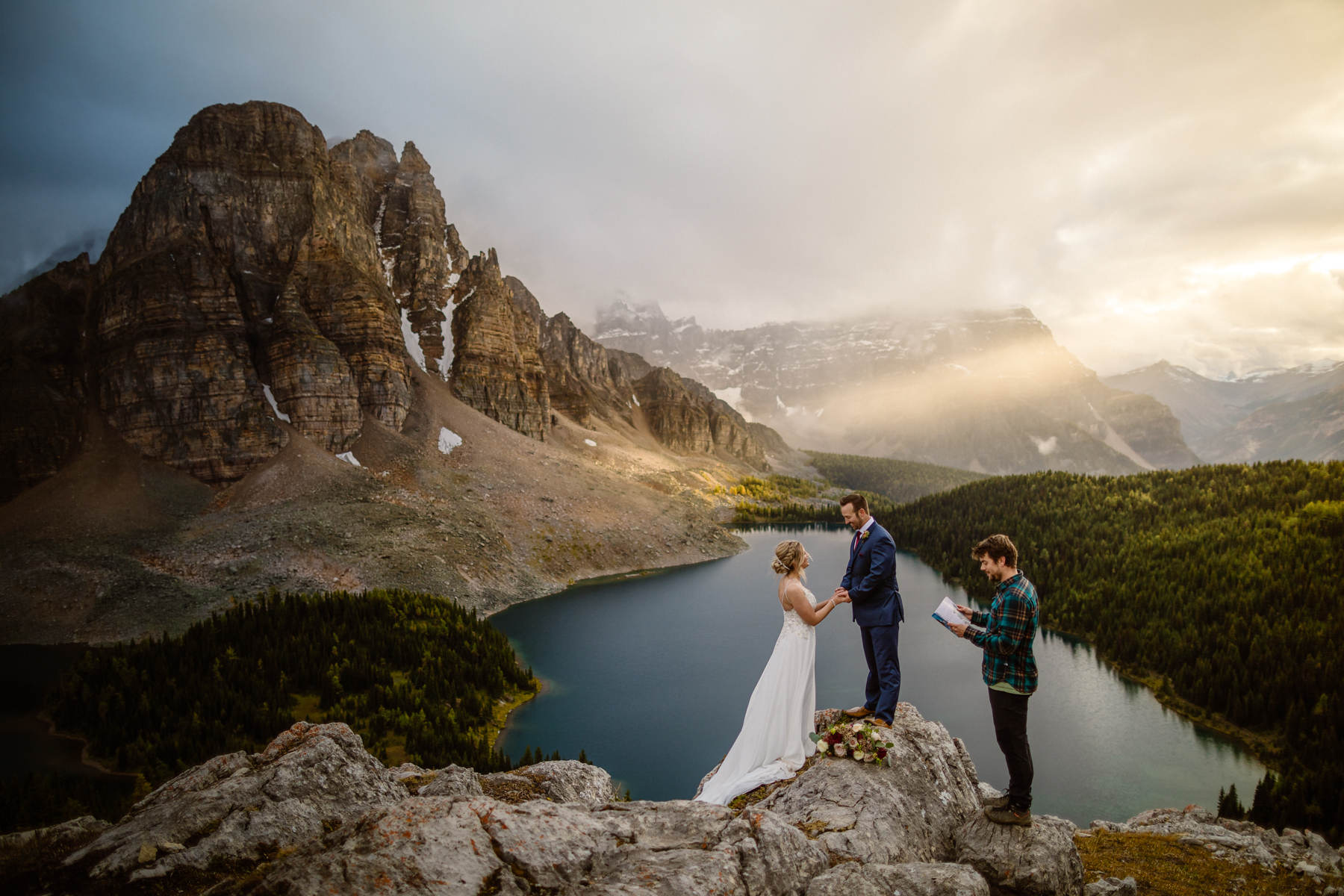 Mt. Mount Assiniboine Elopement Photographers for an Assiniboine Backcountry Lodge wedding