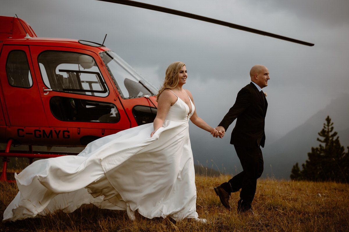 Rockies heli wedding photo in September