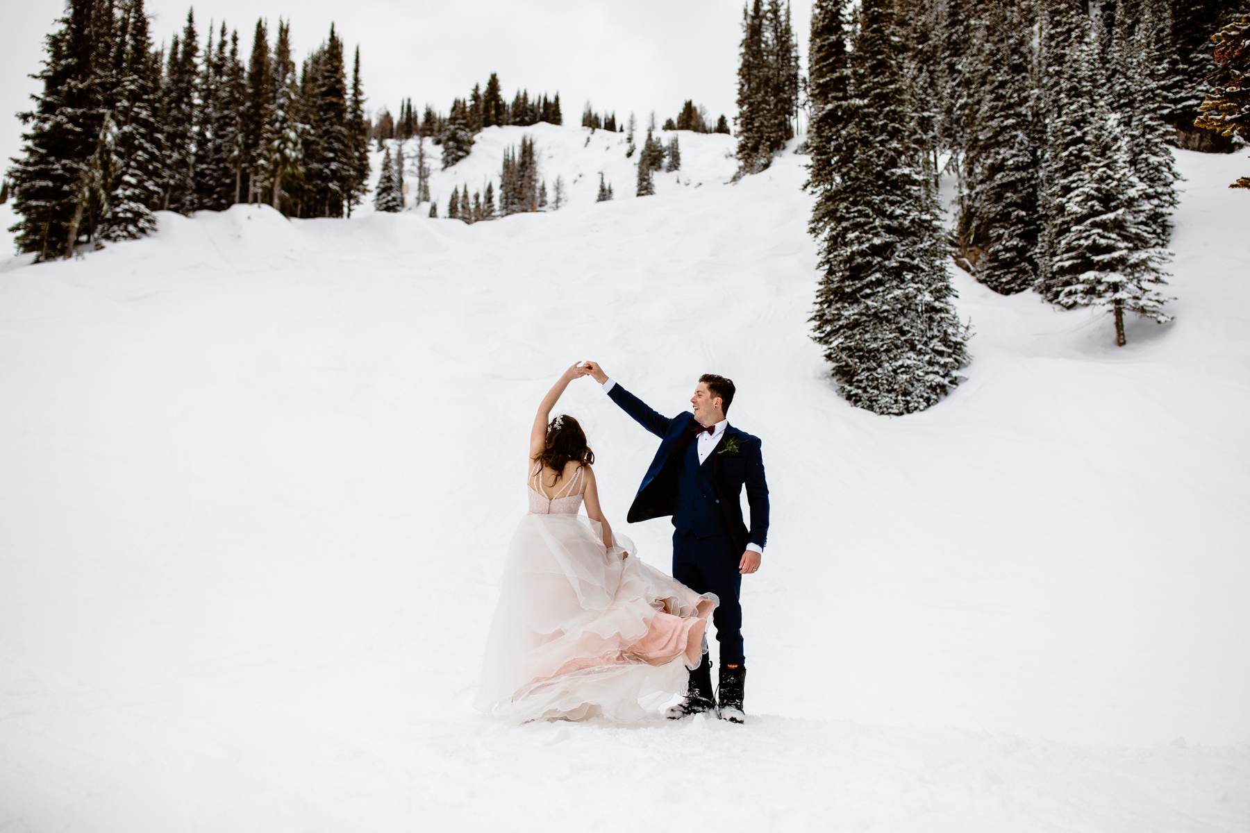 Ski Wedding Photos at Sunshine Village in Banff - Image 36