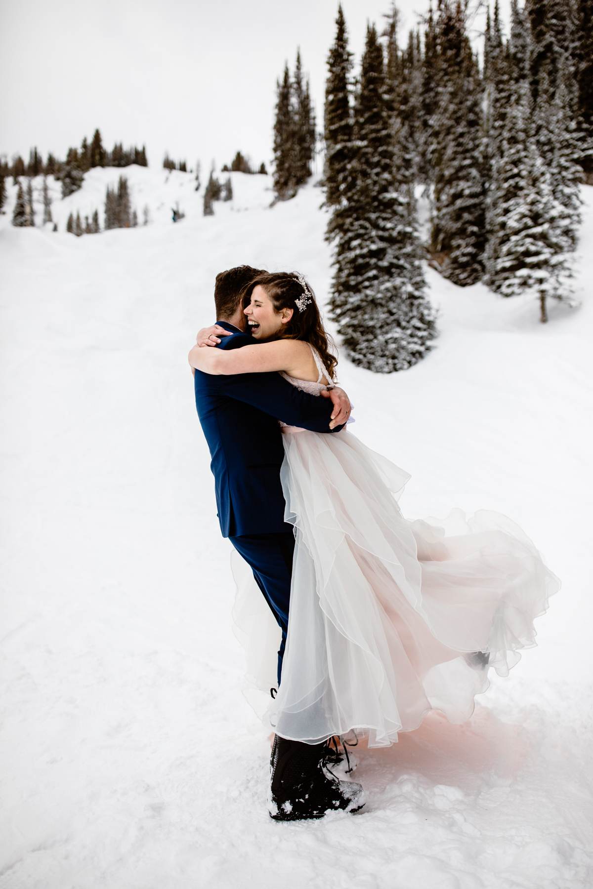 Ski Wedding Photos at Sunshine Village in Banff - Image 37