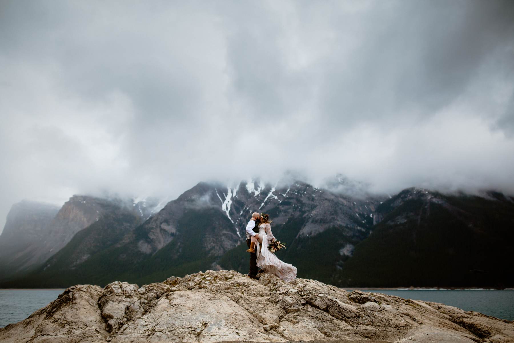 Stormy and Rainy Banff Wedding Photography - Photo 35