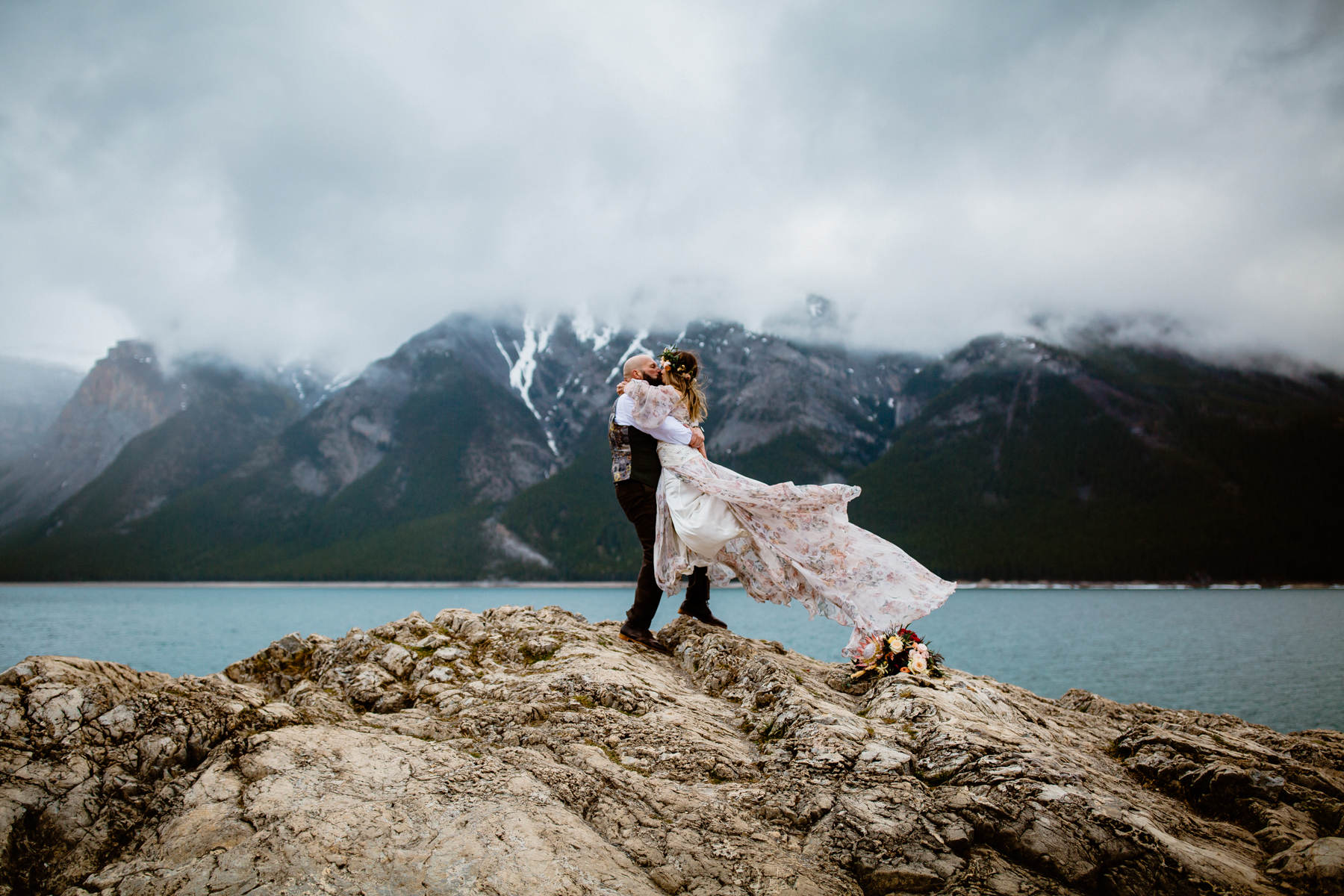 Stormy and Rainy Banff Wedding Photography - Photo 36