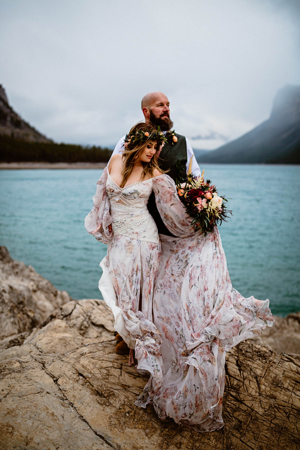 Stormy and Rainy Banff Wedding Photography - Photo 38