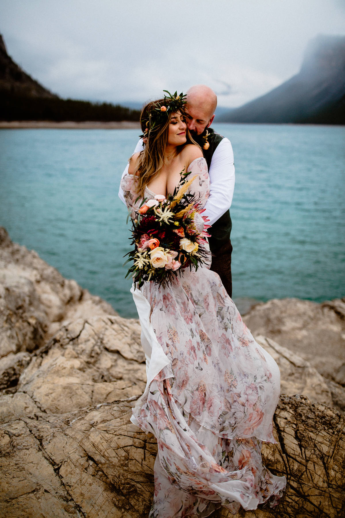 Stormy and Rainy Banff Wedding Photography - Photo 41