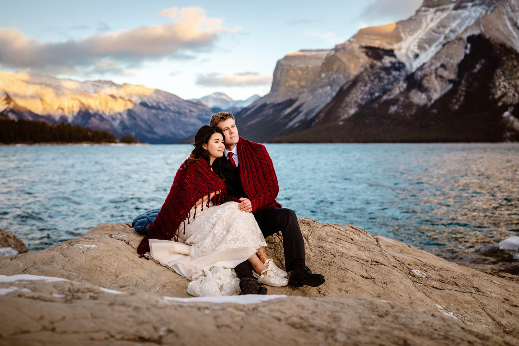  Winter  Wedding  Photographers in Canmore Film Forest Photo